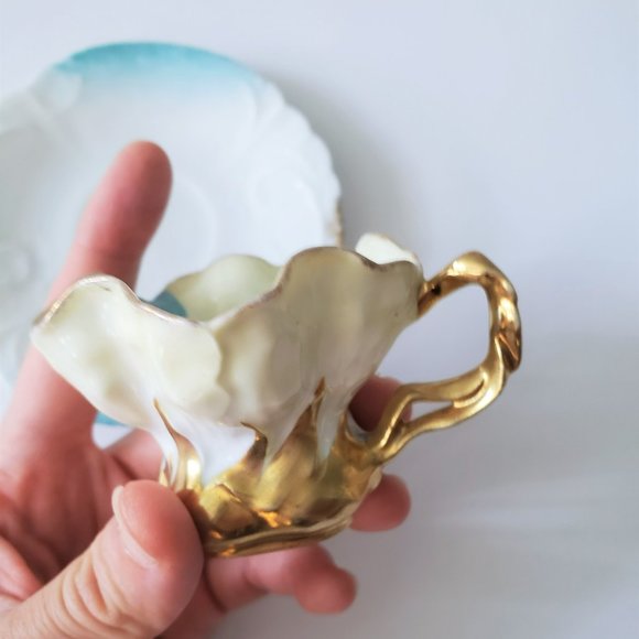 Rare Vintage Floral Shaped Hand Painted Espresso Cup - Picture 4 of 7